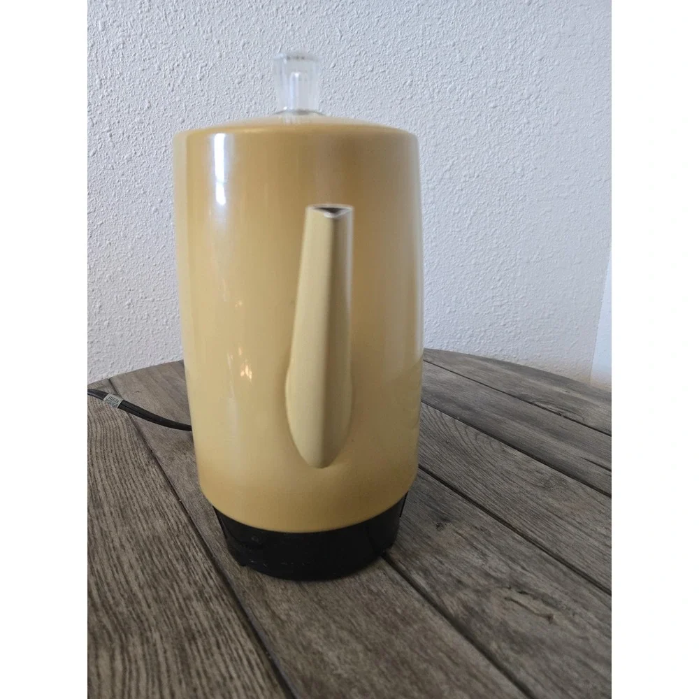 Vintage West Bend Westmark 1832 9 Cup Yellow Gold Coffee Percolator Works Retro